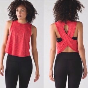 Lululemon Fast As Light Tank Heathered Red 4